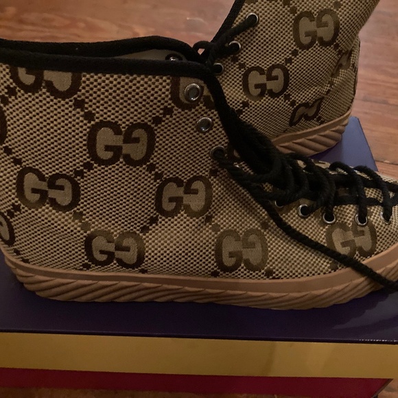 Gucci Maxi GG Tortuga Supreme Canvas High Top Sneaker - Picture 1 of 5